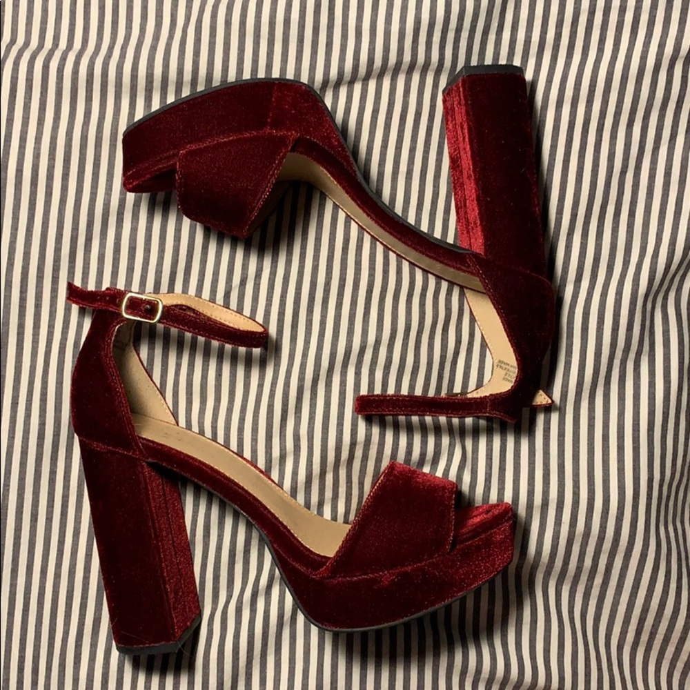 Red velvet Candies platform heels